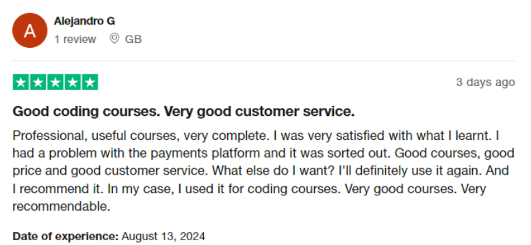 Trustpilot User Testimonial