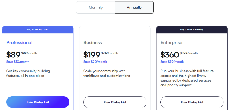 Circle Pricing Plans