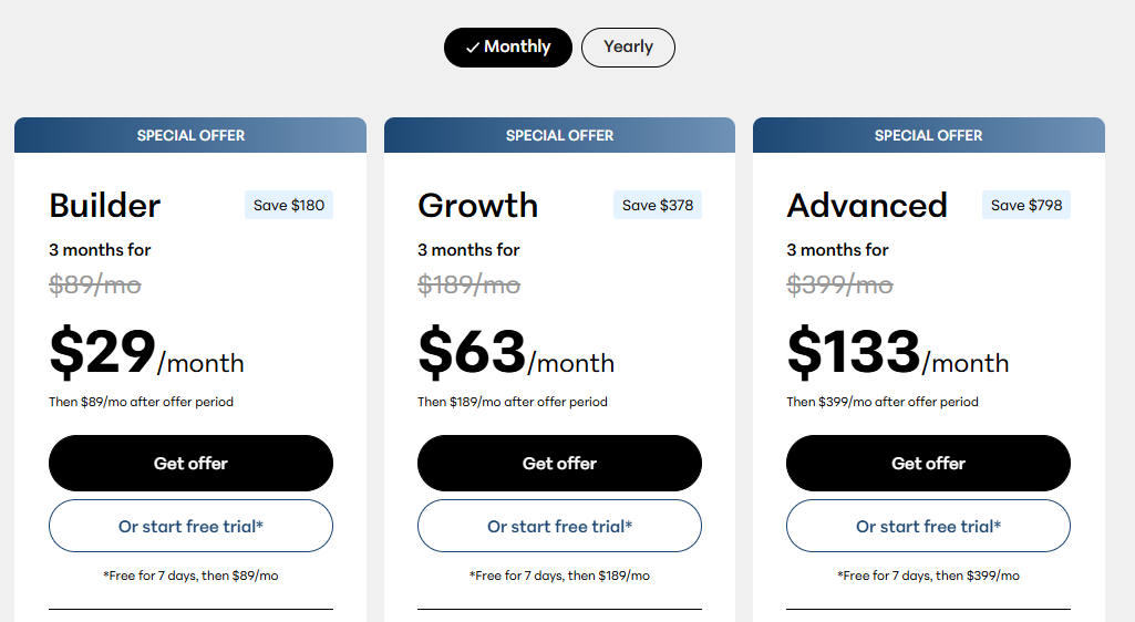 Teachable Pricing Page